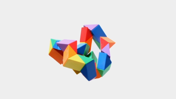 Stop-Motion-Animation des Magischen Schlangen-Puzzles, das Herz, Rakete und Blume formt